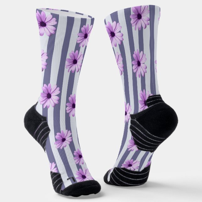 Streifenmuster mit lila Molsen Socken (Gewinkelt)
