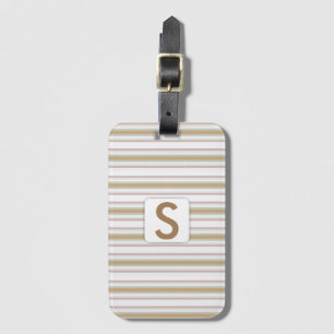 Streifenmuster ・ Monogramm Gepäckanhänger