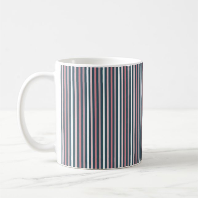 Streifenmuster rosa und Aquamarin Kaffeetasse (Links)
