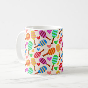 Streifenpaddelmuster mit Herz Kaffeetasse