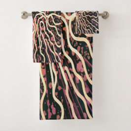 Streifenstruktur Badhandtuch Set