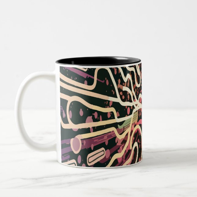 Streifenstruktur Zweifarbige Tasse (Links)