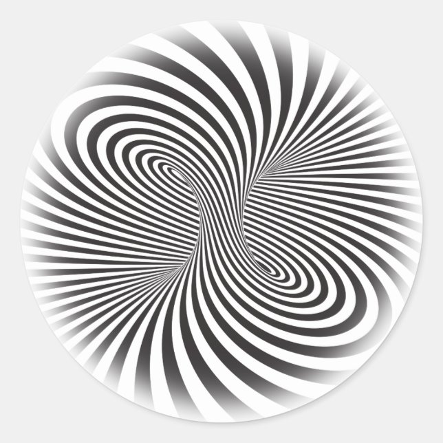 Streifentorus. Optische Illusion endloser Bewegung Runder Aufkleber (Vorderseite)