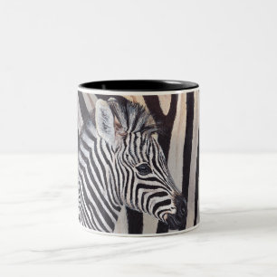 Streifenzebra-Baby- und Mama-Tasse Zweifarbige Tasse