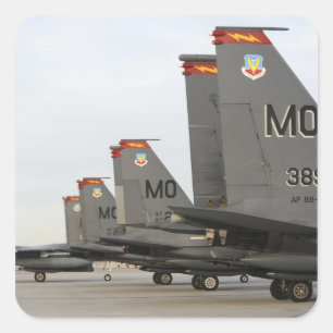 Streik Eagles der US-Luftwaffe-F-15E Quadratischer Aufkleber