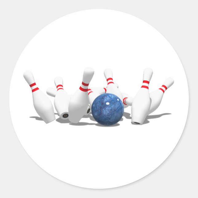 Streit! Bowling Ball & Buttone: Runder Aufkleber (Vorderseite)