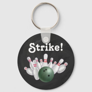 Streit! Green Bowling Ball mit Buttonen Schlüsselk Schlüsselanhänger
