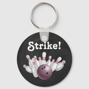 Streit! Rosa Bowlingball mit Buttonen Schlüsselket Schlüsselanhänger