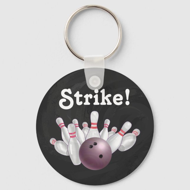 Streit! Rosa Bowlingball mit Buttonen Schlüsselket Schlüsselanhänger (Vorderseite)