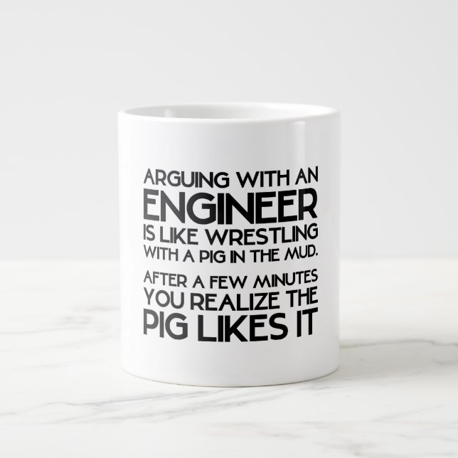 Streiten mit Ingenieur-lustige Geschenkidee Tasse (Vorderseite)