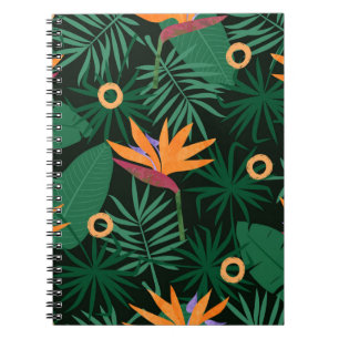 Strelitzia-Blume: Vintager Hintergrund Notizblock