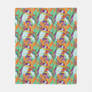 Strelitzia-Muster Fleecedecke