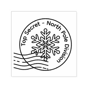 Streng Geheim North Pole Division Holzstempel Permastempel