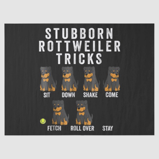 Strenge Rottweiler-Tricks Seidenpapier (Vorderseite)