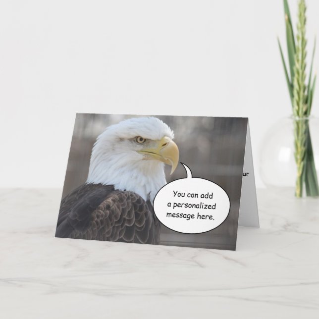 Strenge Weißkopfseeadler-Gruß-Karte Karte (Vorderseite)