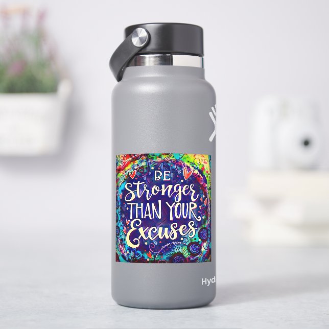 Strenger als Ausreden für Fun Blue Inspirivity Sti Aufkleber (HydroFlask)