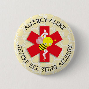 Strenger BIENENSTICH-Allergie-Alarm-Knopf Button
