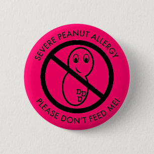 Strenger Erdnuss-Allergie-Knopf Button