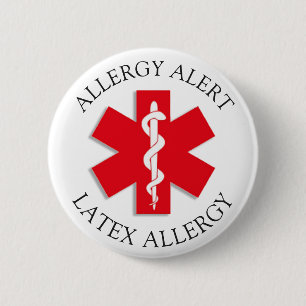Strenger LATEX Allergie-Alarm-Knopf Button