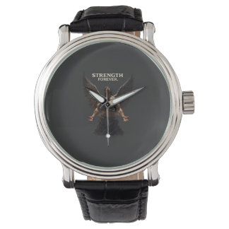 Strength Forever Dark Angel Design – Motivational  Armbanduhr