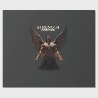 Strength Forever Dark Angel Design – Motivational  Geschenkpapier