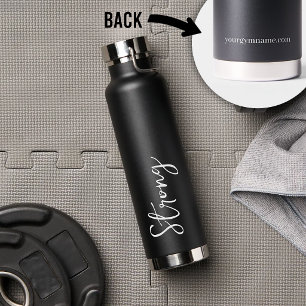 Strength Gym Wasserflasche Strong Script Schwarz Trinkflasche