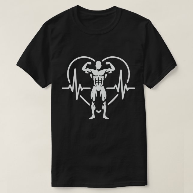 Strength Heartbeat Gym Motivation T-Shirt (Design vorne)