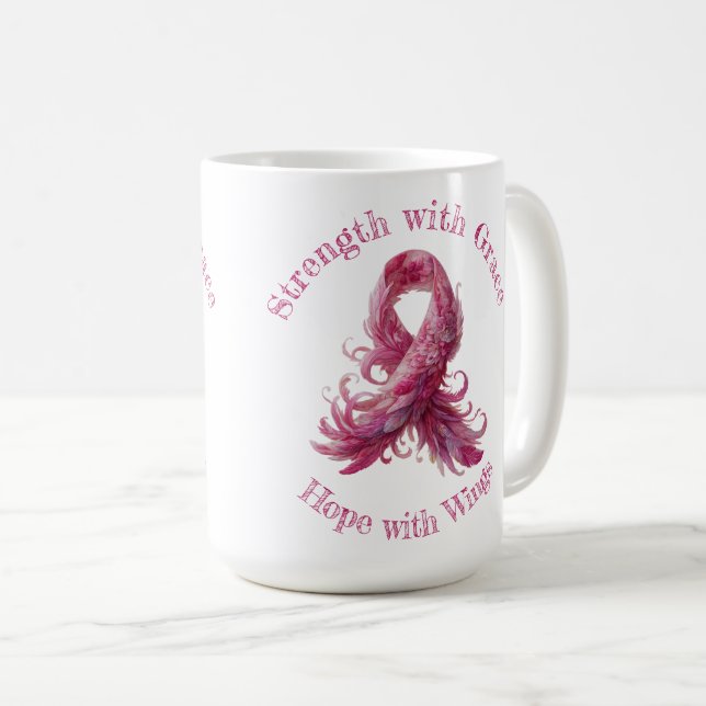 Strength with Grace – Breast Cancer Awareness  Kaffeetasse (VorderseiteRechts)