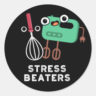 Stress Beaters Funny Baking Whisk Pub Dark BG Runder Aufkleber
