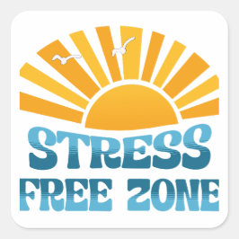 Stress Free Zone Quadratischer Aufkleber
