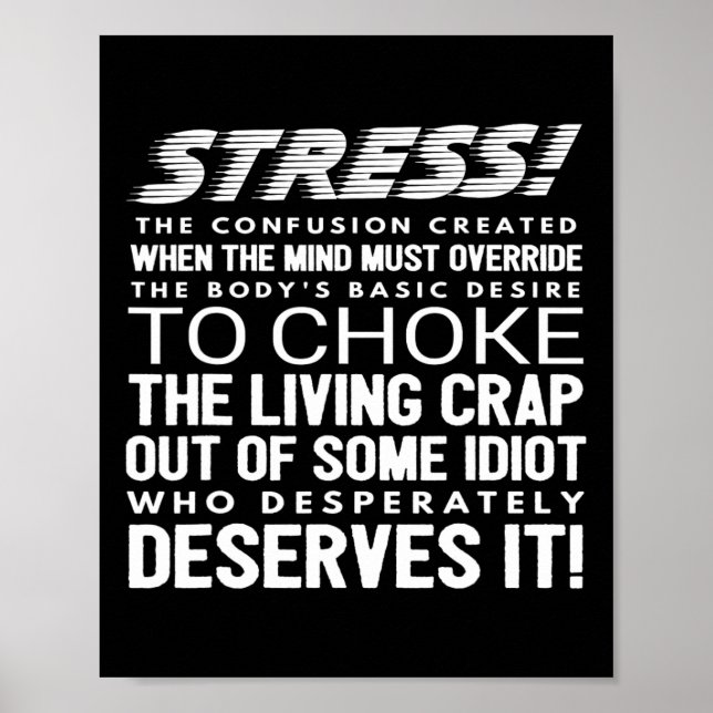 Stress Funny Definition Poster (Vorne)