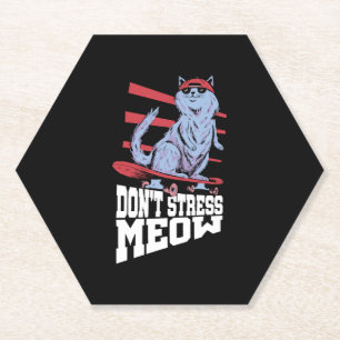 Stress Meow Stress Awareness Month Untersetzer