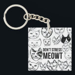 Stress Meowt Funny Cat Liebhaber Schlüsselanhänger<br><div class="desc">Stress dich nicht Meowt! Karo diesen lustigen Schlüsselanhänger für Katzenliebhaber aus und Karo in meinem Shop für mehr passende Artikel wie Aufkleber,  Hemden,  Tasse und natürlich mehr Katzenzeug!</div>
