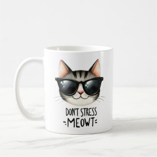Stress Meowt, Funny Cat Pun Coffee Tasse