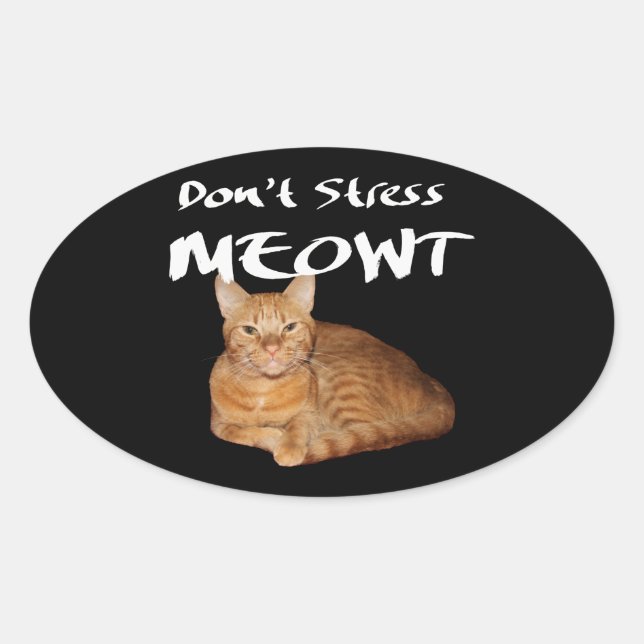 Stress Meowt nicht - Orange Cat Stress Me out Ovaler Aufkleber (Vorderseite)