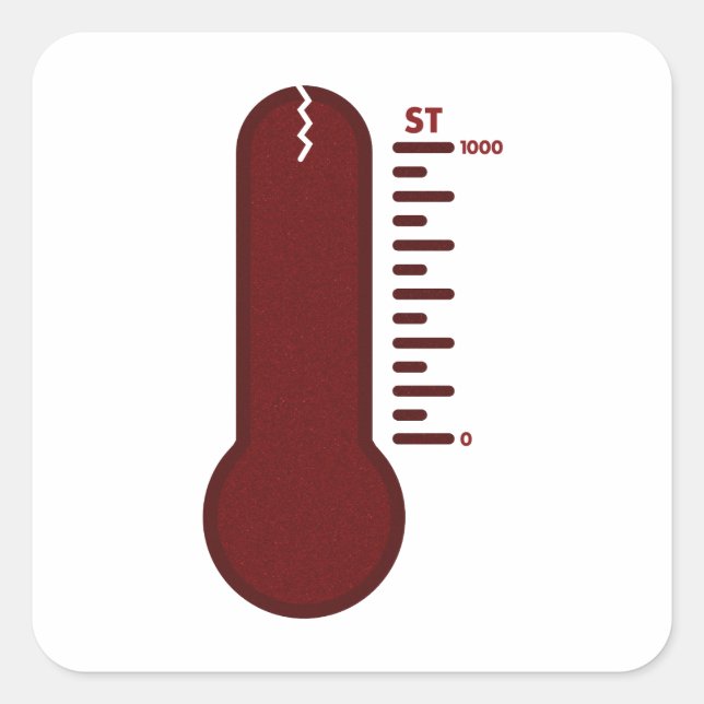 Stress-Thermometer-Aufkleber Quadratischer Aufkleber (Vorderseite)