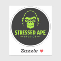 Stressed Ape Studios Grünes Logo-Aufkleber