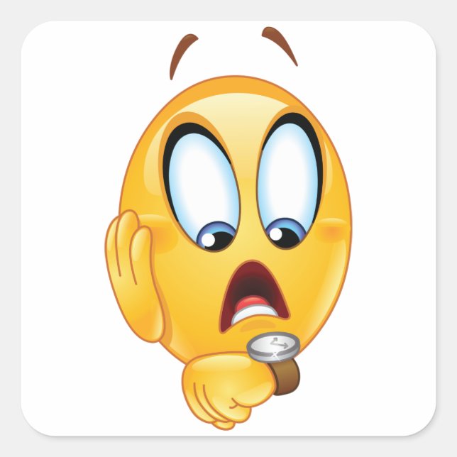 Stressed Emoji Quadratischer Aufkleber (Vorderseite)