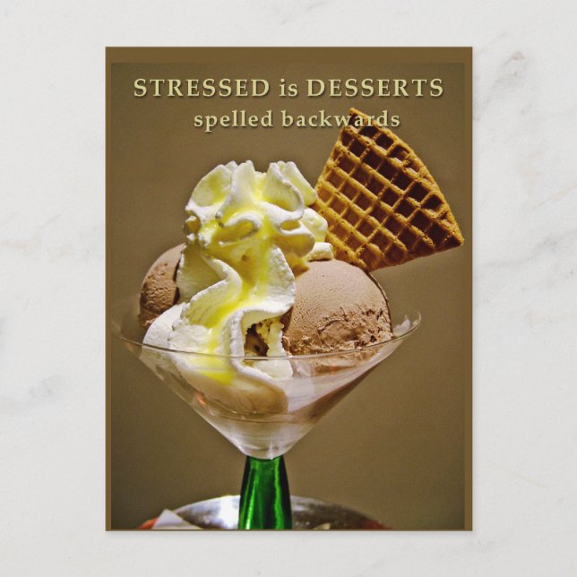 STRESSED ist die Schreibweise der DESSERTS nach hi Postkarte (Vorderseite)