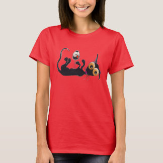 Stressie Katze gibt auf der Krähe auf T-Shirt