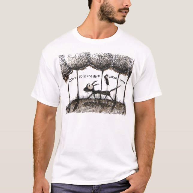 Stressie Katze u. die Krähe T-Shirt (Vorderseite)