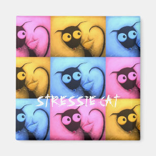 Stressie Katzen-Engel Magnet