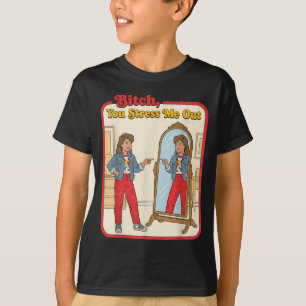 Stressige lustige sarkastische Frau Spiegel Retro T-Shirt