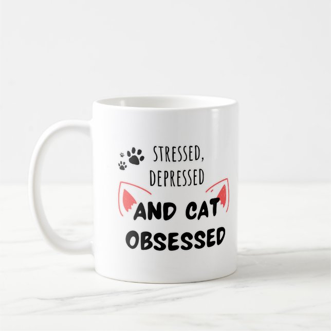 Stresste, depressive und katzenbehagliche - Niedli Kaffeetasse (Links)