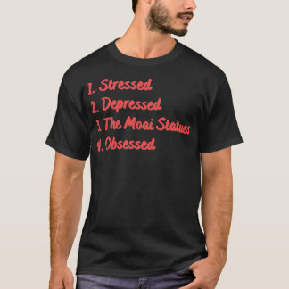 Stresste deprimiert die Moai Statuen besessen T-Shirt