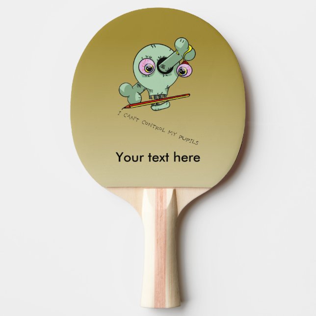 Stresster Lehrer Funny Skull Tischtennis Schläger (Vorderseite)