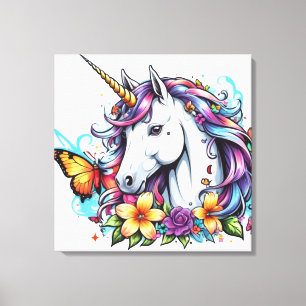 Stretch Canvas Print - Schönes Einhorn Leinwanddruck