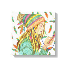 Stretch Leinwand Boho Hat Girl