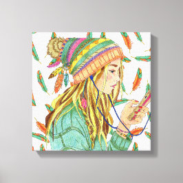 Stretch Leinwand Boho Hat Girl