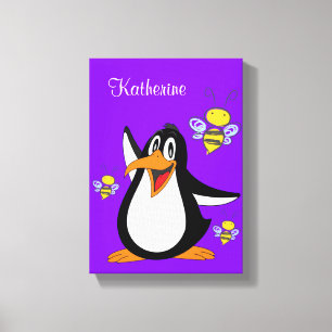 Stretched Canvas Print Bumblebee Penguin Leinwanddruck